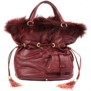 Lancel Le Premier Flirt Sac Automne-Hiver Fourrure De Renard Rouge